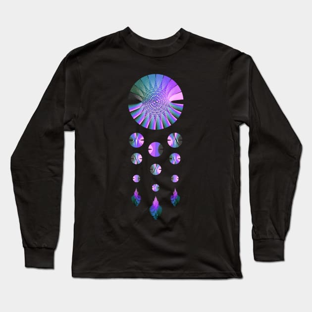 Dream Catcher | Nebula Graphs Pink Blue Green (Black) Long Sleeve T-Shirt by aRtVerse